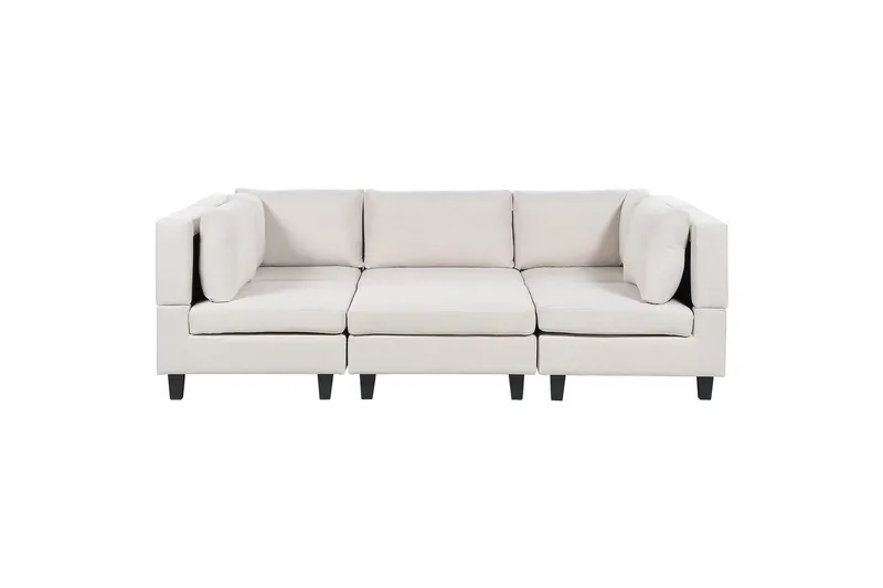 Modulsoffa med fotpall Unstad Beige/svart, Symmetrisk - Beige/svart, Symmetrisk — Beige/svart, Symmetrisk