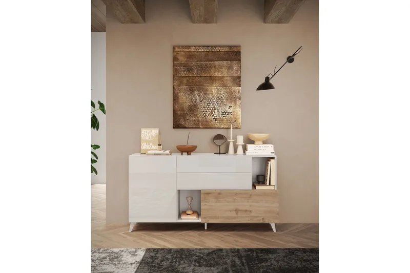 Monaco Skänk 181x42 cm - Vit/Brun — Vit/Brun