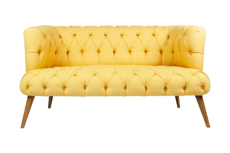 Monroew 2-sits Soffa - Gul/Natur — Gul/Natur