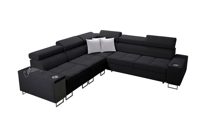 Morenia 3-sits Hörnbäddsoffa Vänster - Svart — Svart