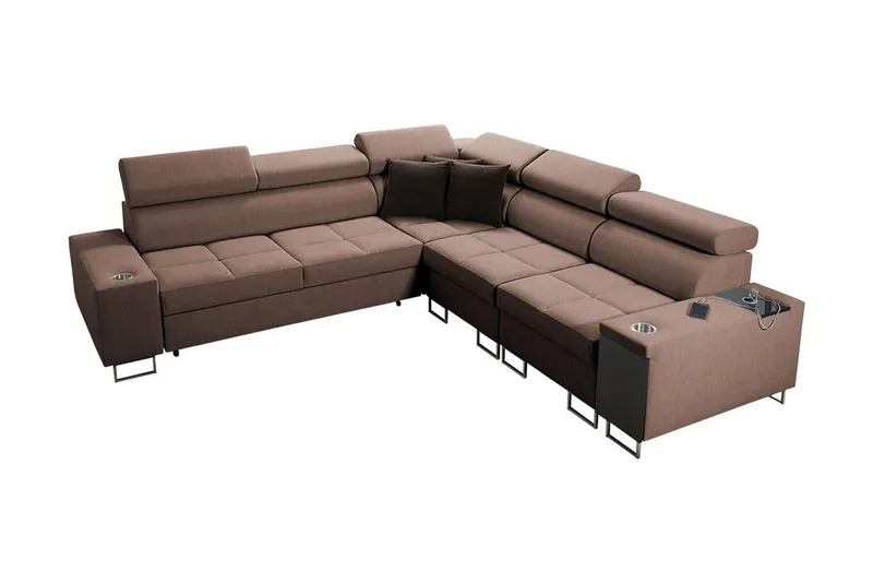 Morenia 4-sits Hörnbäddsoffa Höger - Brun — Brun