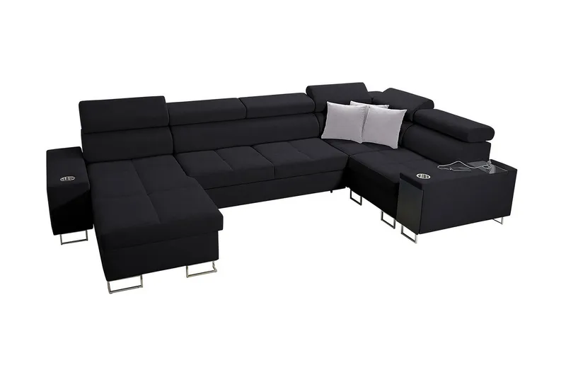 Morenia 4-sits Hörnbäddsoffa Vänster - Svart (Art.nr 991401) — Svart