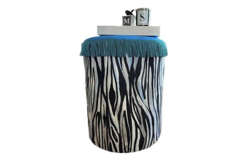 Multan Sittpuff 45 cm - Svart/Vit — Svart/Vit