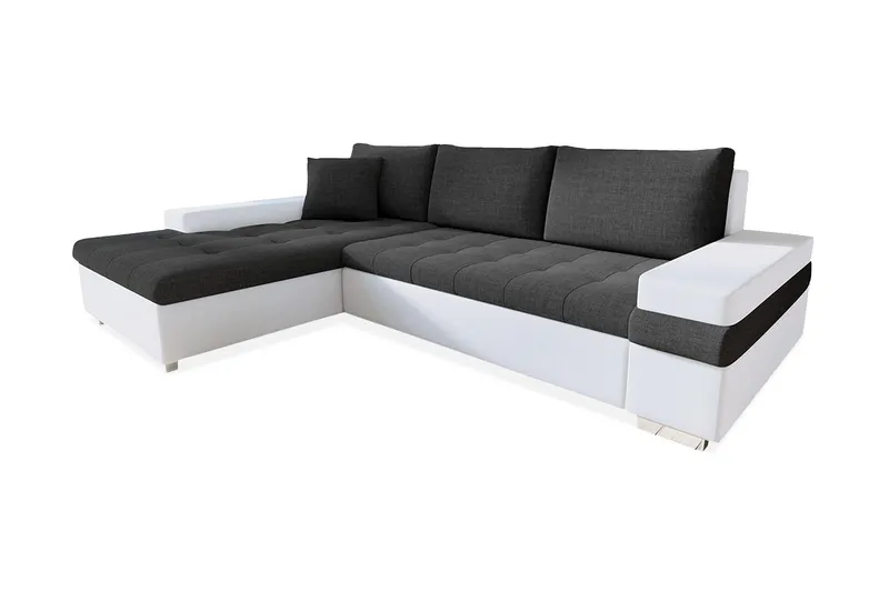 Naoma Divanbäddsoffa 274x182x83 cm - Grå/Vit — Grå/Vit
