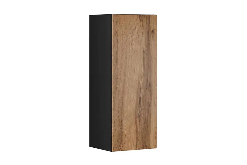 Narbonne Smalt Vitrinskåp 32 cm djup 35 cm bred 90 cm hög Mörkt Trä - Natur/Svart — Natur/Svart