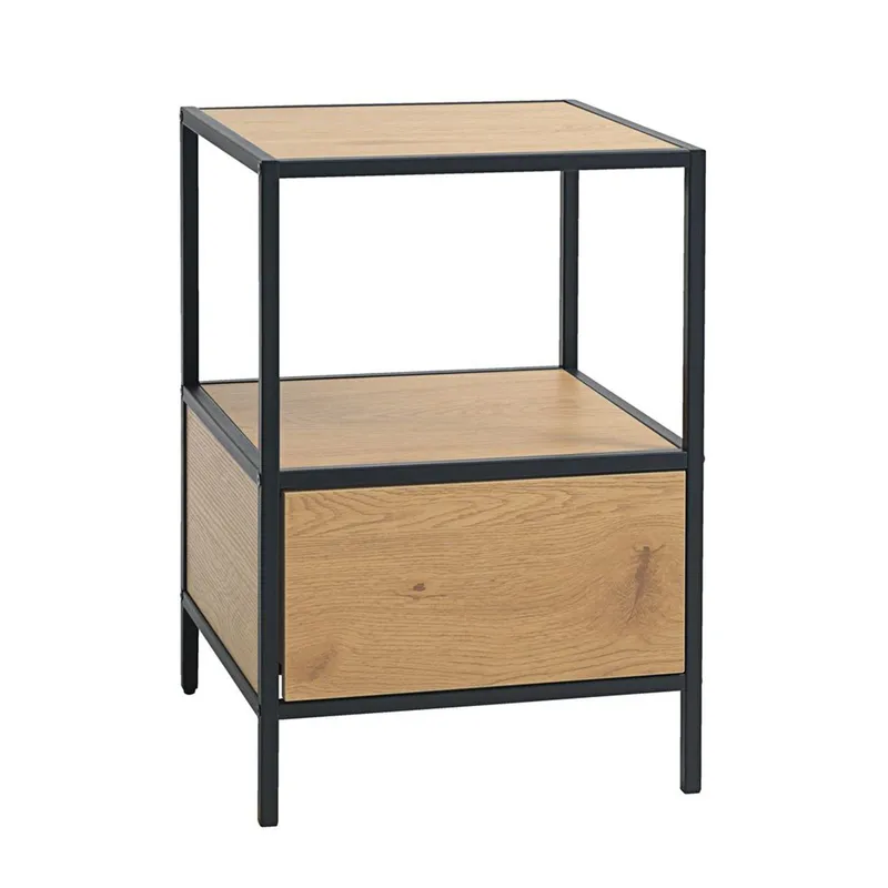 Nattduksbord/sidobord Hedvig 40x40x59 cm - ask/svart — ask/svart