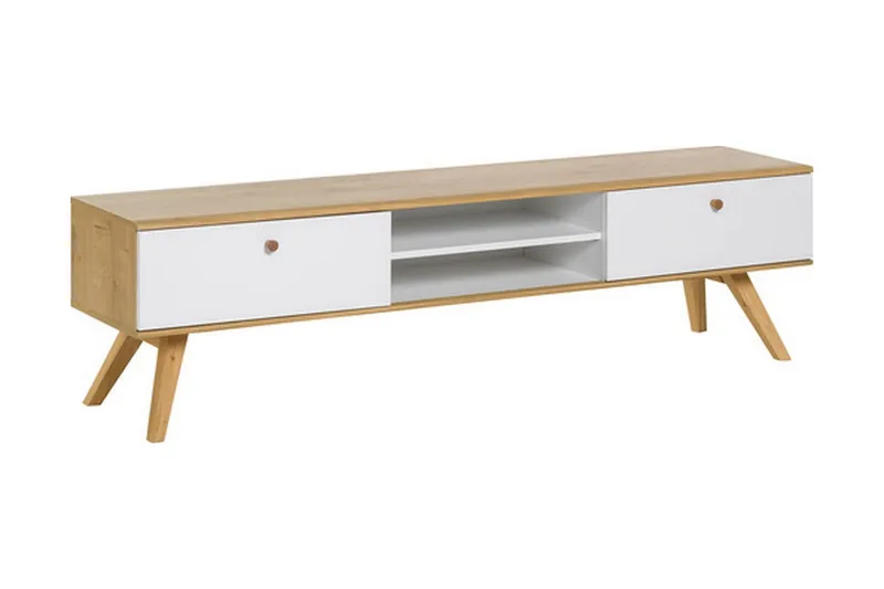 Nature TV-bänk 179,5 cm Vit/Natur - Vit/Trä/natur — VOX