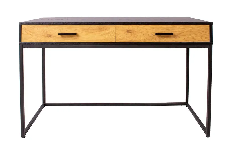 Nauerna Skrivbord 120 cm med Förvaring 2 Lådor - Ekfärg/Svart — Ekfärg/Svart