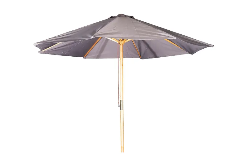 Naxos Parasoll Rund Ø300 cm Svart/Natur - Venture Home — Venture Home