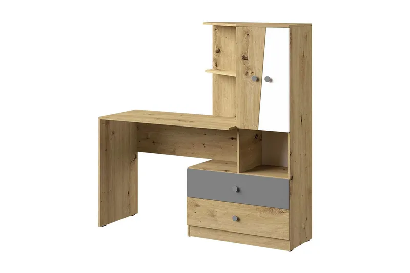 Nero Skrivbord 150 cm - Natur/Vit/Grå — Natur/Vit/Grå