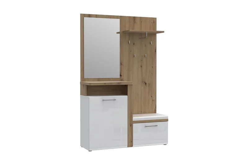 Nessebar Hallmöbelset 44x129 cm - Vit/Brun — Vit/Brun