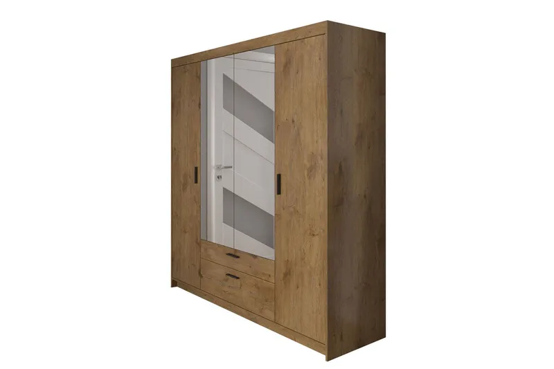 Norrbyn Garderob med Spegel 53x190x176,3 cm - Natur — Natur