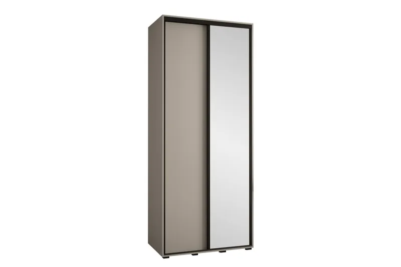 Norrebon Garderob med Spegel 100x235 cm - Beige — Beige