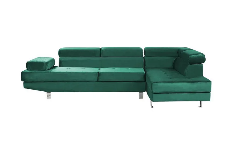 Norreia 5-sits Hörnbäddsoffa Vänster - Sammet/Grön — Sammet/Grön