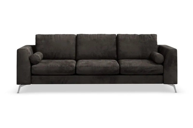 Ocean Lyx 3-sits Sammetssoffa - Mörkgrå (Art.nr 880286) — Scandinavian Choice
