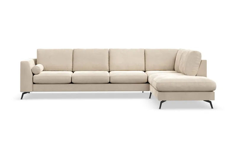 Ocean Lyx 4-sits Högervänd L-formad Schäslongsoffa i Sammet - Beige (Art.nr 880255) — Scandinavian Choice