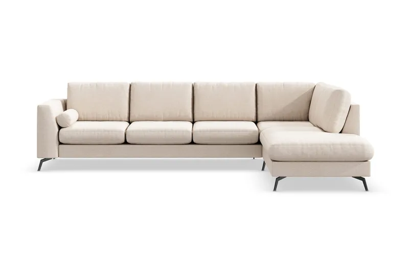 Ocean Lyx 4-sits Högervänd L-formad Schäslongsoffa i Tyg - Beige (Art.nr 997101) — Scandinavian Choice