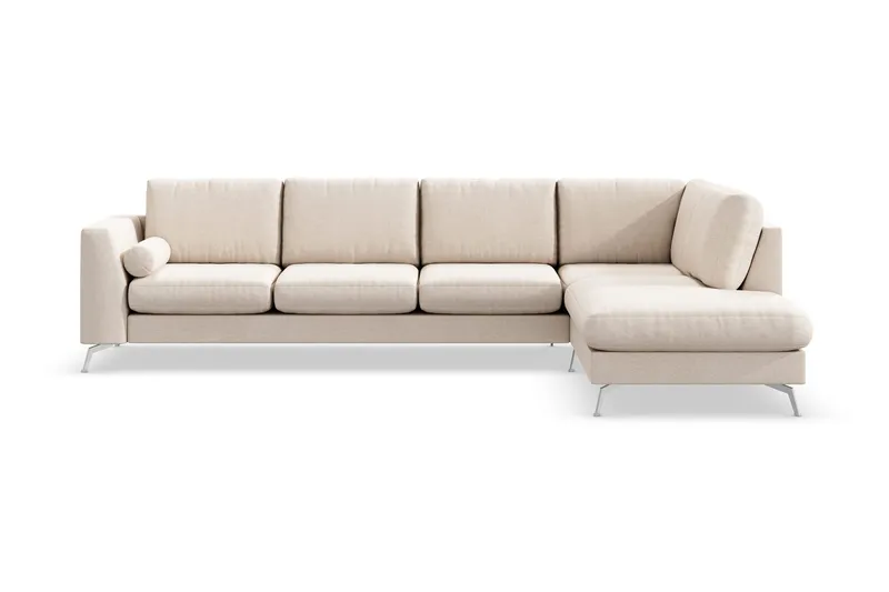 Ocean Lyx 4-sits Högervänd L-formad Schäslongsoffa i Tyg - Beige (Art.nr 997135) — Scandinavian Choice
