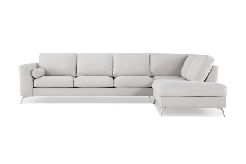 Ocean Lyx 4-sits Högervänd L-formad Schäslongsoffa i Tyg - Ljusgrå (Art.nr 245242) — Scandinavian Choice