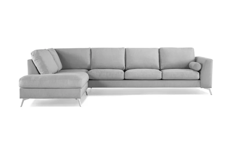 Ocean Lyx 4-sits Vänstervänd L-formad Schäslongsoffa i Tyg - Grå (Art.nr 245241) — Scandinavian Choice
