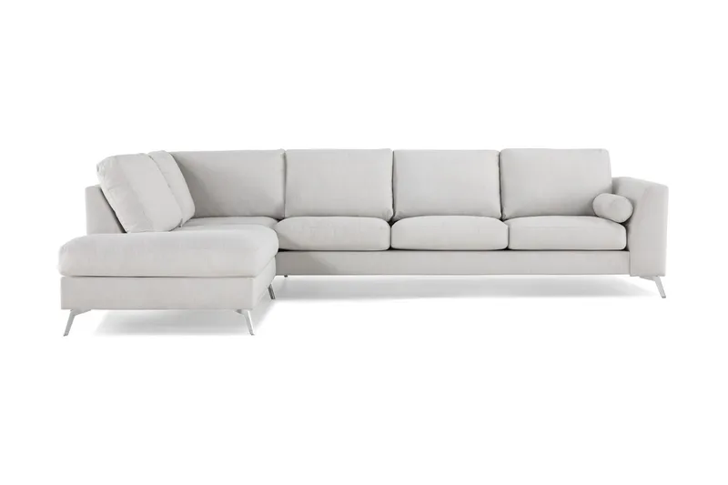 Ocean Lyx 4-sits Vänstervänd L-formad Schäslongsoffa i Tyg - Ljusgrå (Art.nr 245239) — Scandinavian Choice