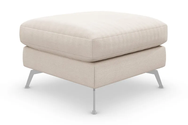 Ocean Lyx Fotpall - Beige/Krom (Art.nr 997081) — Scandinavian Choice