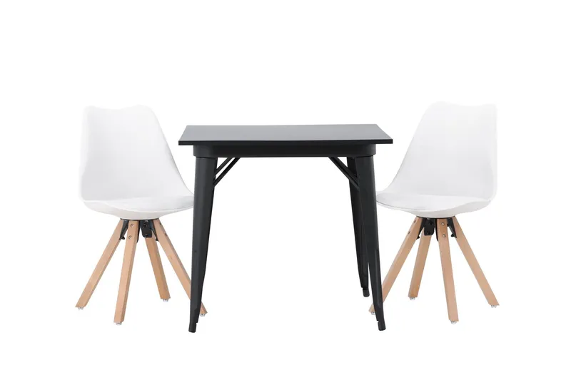 Ochovi Matgrupp 80 cm Rektangulär med 2 Zeno stolar - Svart — Venture Home