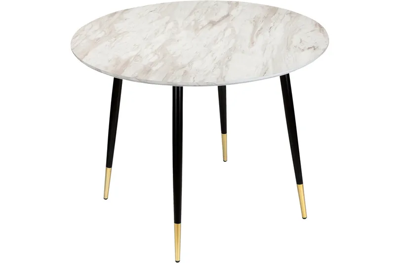 Oktoos Matbord Runt 100 cm - Grå/Vit/Svart/Guld — Grå/Vit/Svart/Guld