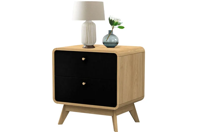 Olivet Sängbord 51 cm - Natur/Svart — Natur/Svart
