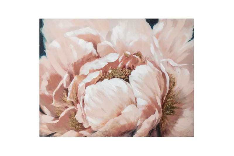 Oljemålning 75x100 cm Rosa blommor