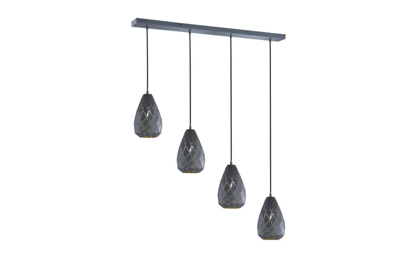Onyx Taklampa 4L E27 antracit/ guld - Antracit/Guld — Trio Lighting