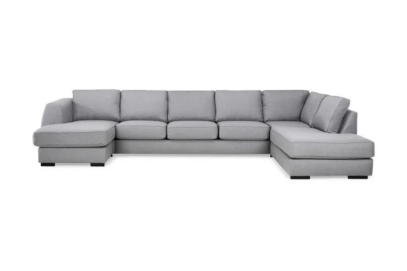 Optus 6-sits Högervänd U-formad Large Soffa med Divan och Schäslong i Tyg - Ljusgrå — Scandinavian Choice