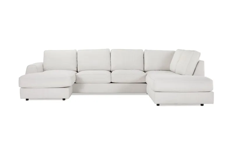 Optus Lyx 4-sits Högervänd U-formad Soffa med Divan och Schäslong i Tyg - Ljusgrå — Scandinavian Choice