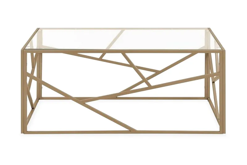 Orland Soffbord 100 cm - Glas/Guld — Glas/Guld