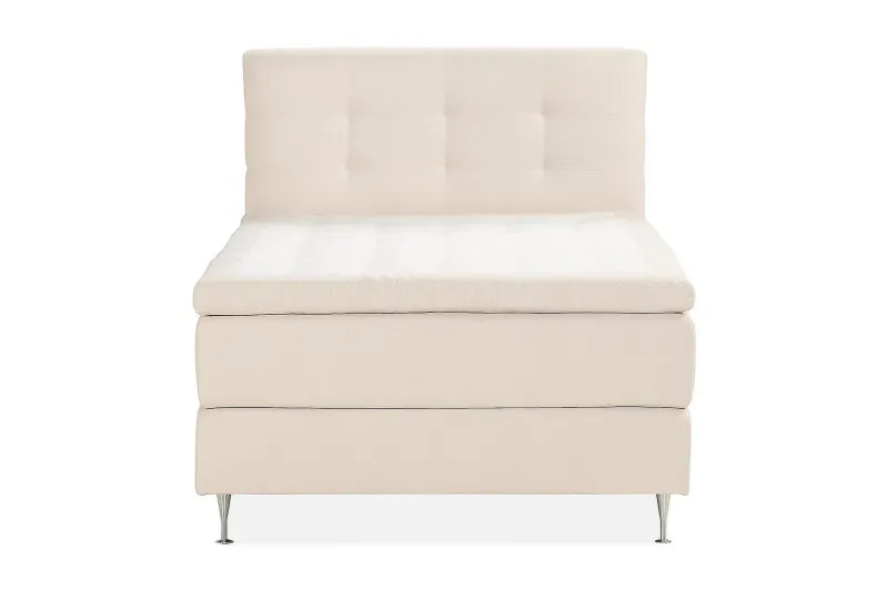 Oslo Lyx Sängpaket Boucle 140x200 Knappad gavel - Ljusbeige — Drömvik