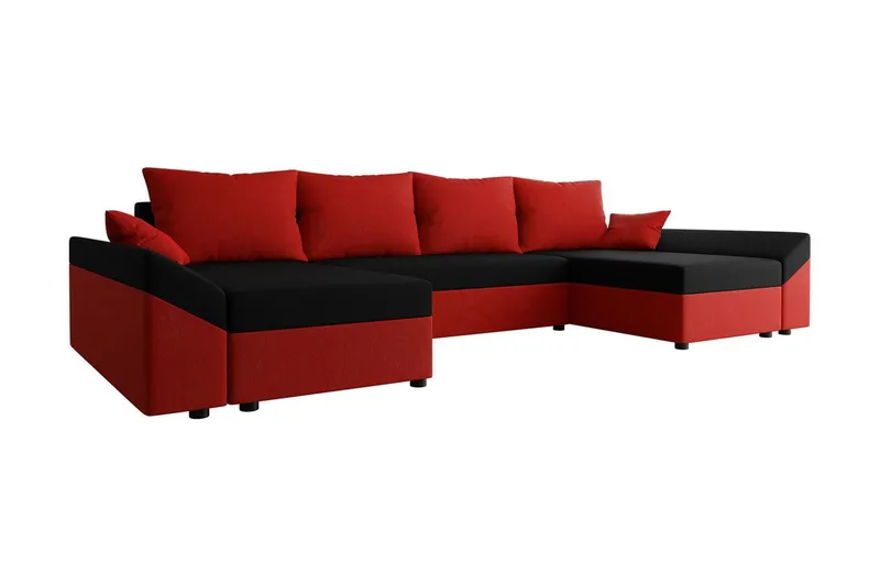 Ovadia 5-sits Bäddsoffa - Röd/Svart — Röd/Svart
