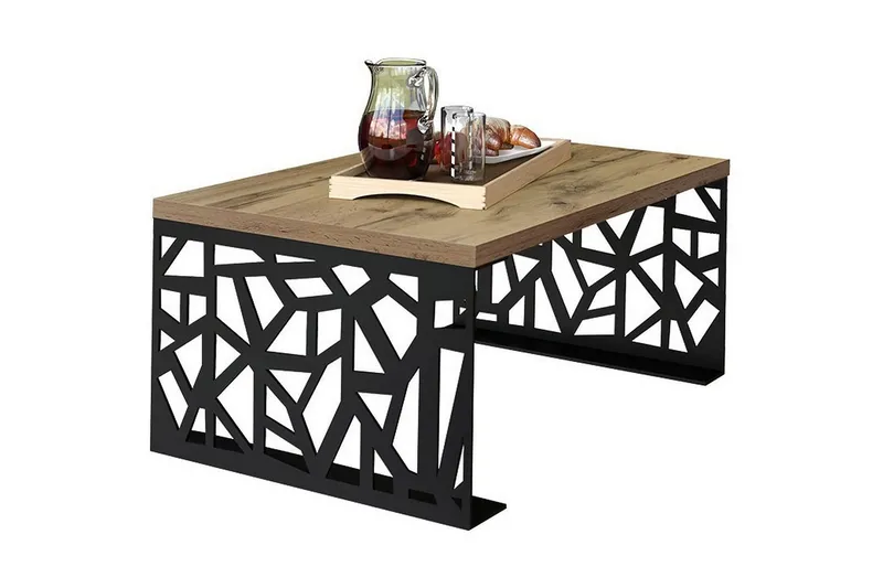 Palesia Soffbord 100 cm - Beige/Svart/Brun — Beige/Svart/Brun