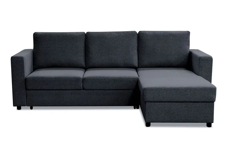 Paris Bäddsoffa 3-sits med Divan Vändbar - Mörkgrå — Mörkgrå
