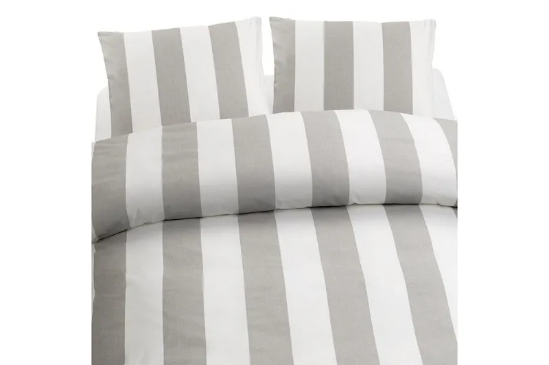 Påslakanset Dubbelsäng 3-Dels Block Stripe - Grå — Grå