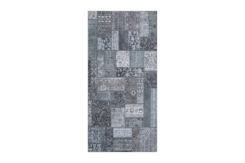 Patchwork Wiltonmatta 80x300 cm Rektangulär - Grå — KM Home