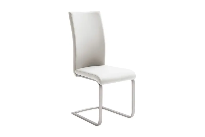 Paulo Stol Borstat Stål - Vit PU (Art.nr 91144) — Scandinavian Choice