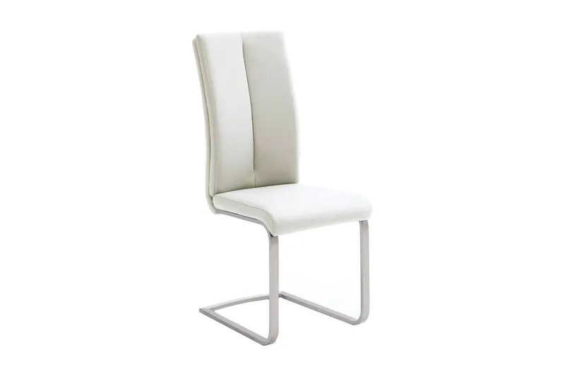 Paulo Stol Borstat Stål - Vit PU (Art.nr 91153) — Scandinavian Choice