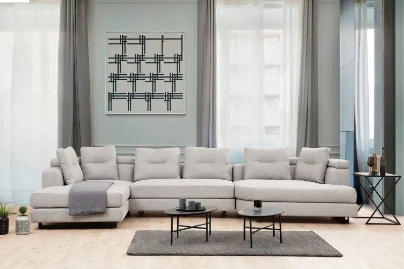 Pavdova Hörnsoffa 4-sits - Ljusgrå — Ljusgrå