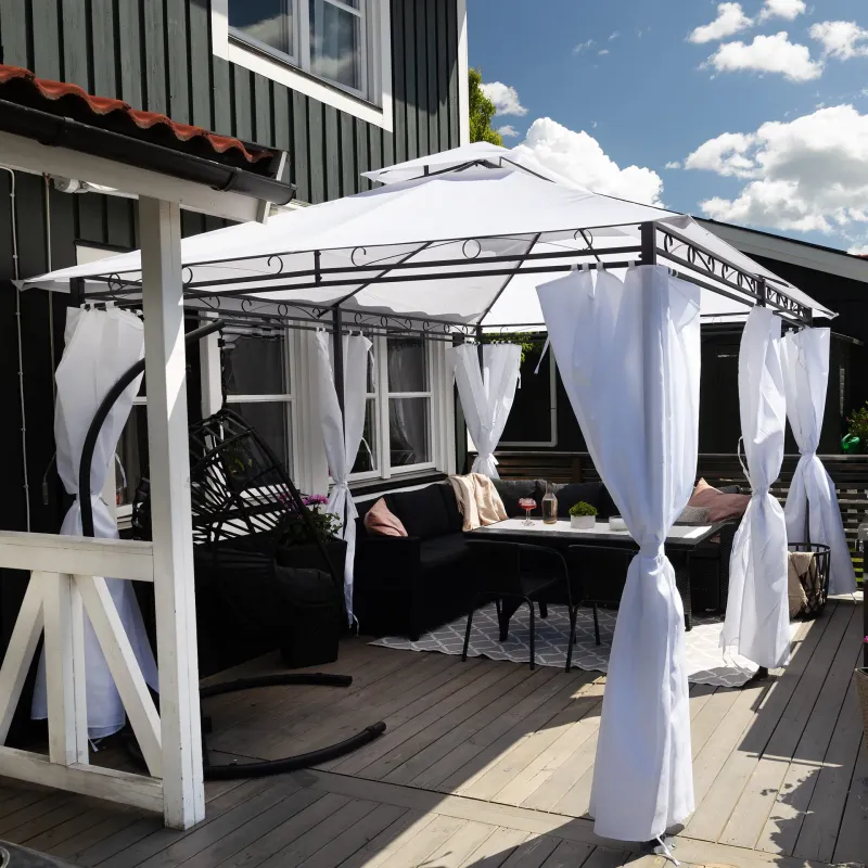 Paviljong 4x3m med väggar \| Vit