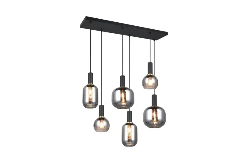 Pendel TRIO Diva 6-del, Mattsvart/kromad - 6-del, Mattsvart/kromad — Trio Lighting