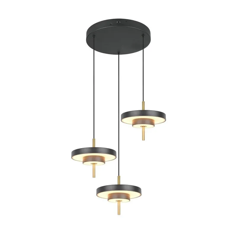 Pendel TRIO Keaton - 3 lampor, Mattsvart/Mässing — Trio Lighting