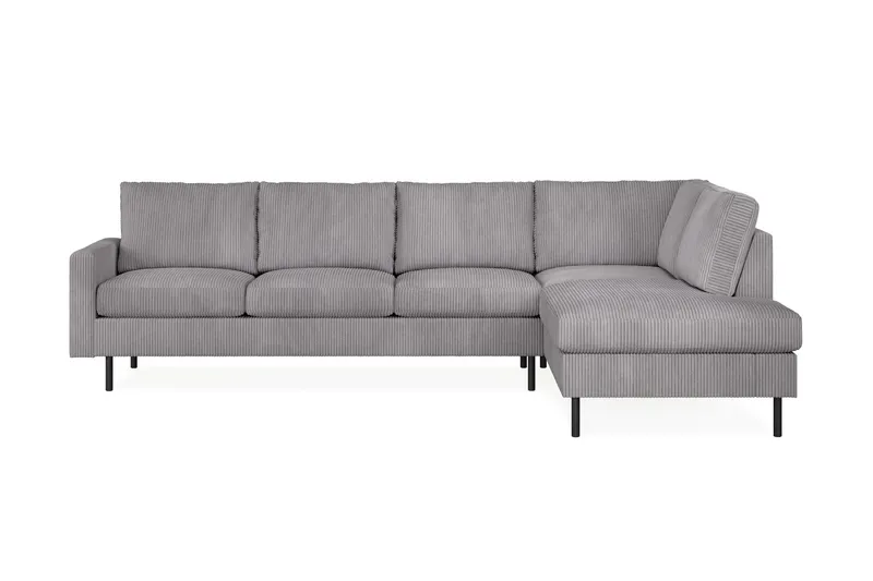 Peppe 4-sits Högervänd L-formad Schäslongsoffa i Manchester - Mörkgrå — Scandinavian Choice