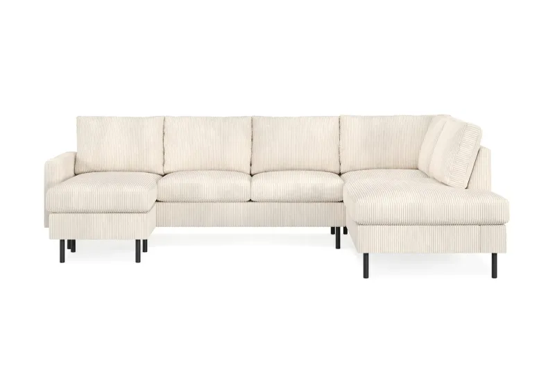 Peppe 4-sits Högervänd U-formad Soffa med Divan och Schäslong i Manchester - Beige (Art.nr 1784619) — Scandinavian Choice