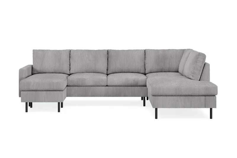 Peppe 4-sits Högervänd U-formad Soffa med Divan och Schäslong i Manchester - Mörkgrå — Scandinavian Choice