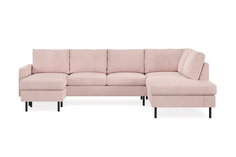 Peppe 4-sits Högervänd U-formad Soffa med Divan och Schäslong i Manchester - Rosa — Scandinavian Choice
